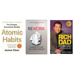 Atomic Habits, Rework, Rich Dad Poor Dad 3 Book Set