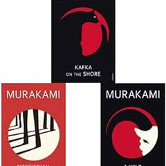 3 book combo by Murakami, kafka on the shore, norwegian wood and A wild Sheep chase