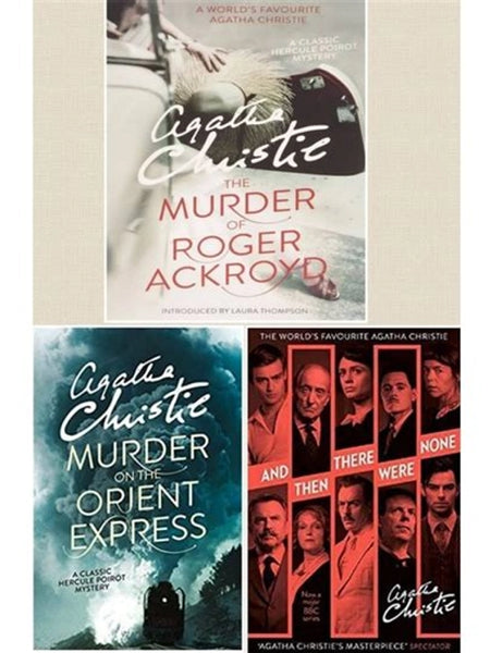 Agatha Christie 3 book set ( And then There were None , Murder on the Orient Express , The murder of Roger Ackroyd )