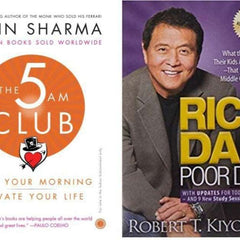 2 BOOK SET Rich Dad Poor Dad + The 5 AM Club