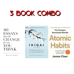 3 book combo  Atomic Habits, Ikigai and 101 essays  that will change the way you think