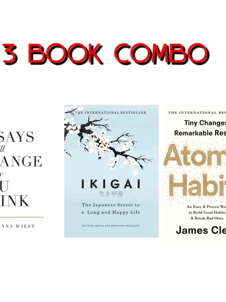 3 book combo  Atomic Habits, Ikigai and 101 essays  that will change the way you think