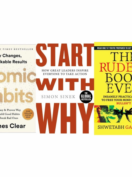 Atomic Habits , Start with why , The rudest book ever 3 Book Set