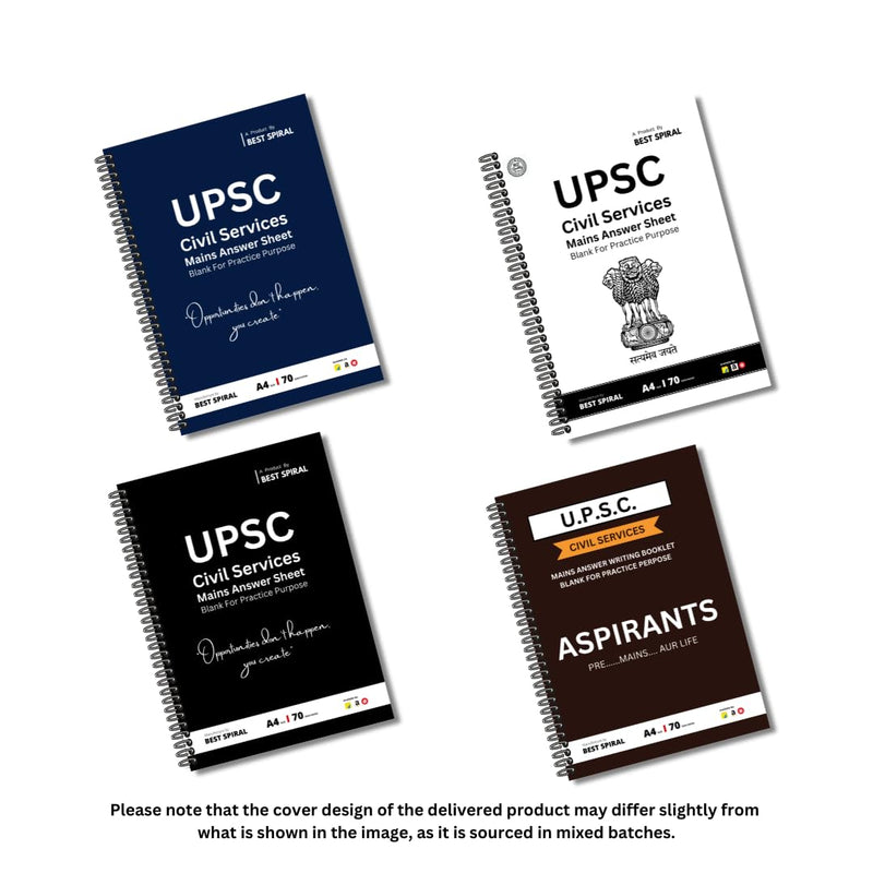 Best Spiral | UPSC Mains Answer Writing Booklet | Unruled Pages | UPSC Mains Answer Writing Sheet | A4 Notebook UNRULED (500 Pages) Brand: Best Spiral