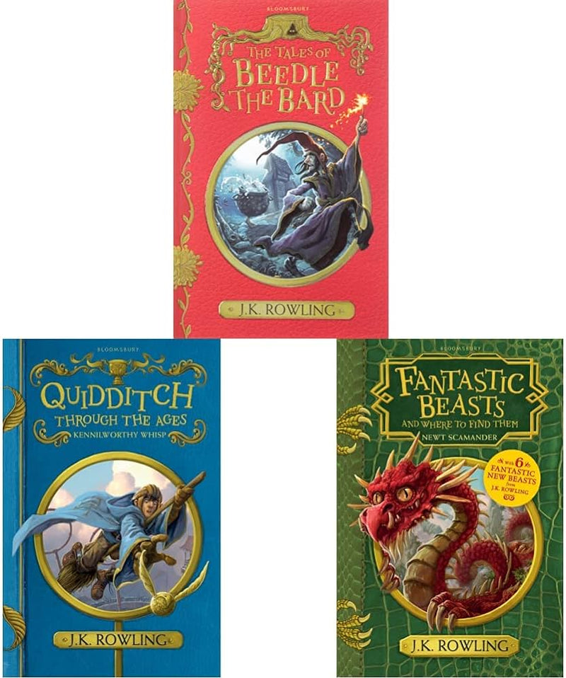 The Hogwarts Library Box Set : Quidditch, Fantastic Beasts, Beedle the Bard (3-Book Collection) by J.K. Rowling