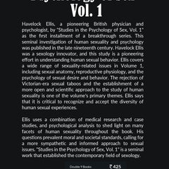 Studies in the Psychology of Sex Vol. 1 [Paperback] Havelock Ellis by Havelock Ellis