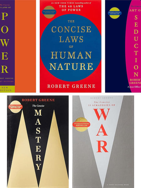 5 Books Set By Robert Greene The Concise 48 Laws Of Power; The Concise Laws Of Human Nature; The Concise Mastery; The Concise Art Of Seduction & The Concise 33 Strategies Of War