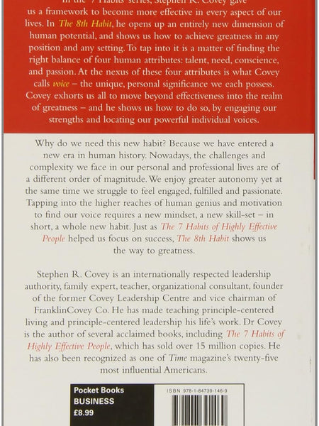 The 8th HABIT FROM EFFECTIVENESS TO GREATNESS by R. Stephen Covey
