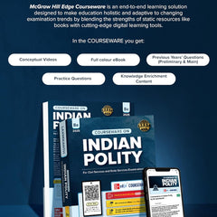 Indian Polity Courseware (English), 8e by M Laxmikanth for UPSC 2026 | 40+ Conceptual Videos | Colour eBook | Solved 13 Years Prelims PYQs (2013-25) | 12 Years Main Exam Questions | Practice Questions