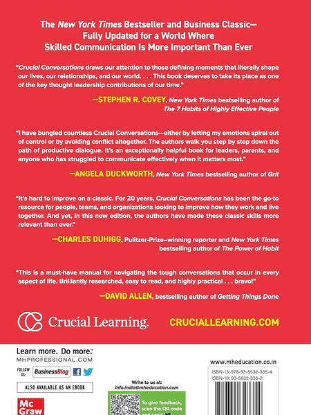 Crucial Conversations: Tools for Talking When Stakes Are High by Joseph Grenny, Kerry Patterson, Ron McMillan, Al Switzler, Emily Gregory