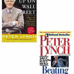 2 Book Set Collection One Up Wall Street + Beating the Street