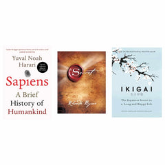 3 book set ( Sapiens , The secret , Ikigai )