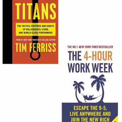 2 Book Set Collection Tools of Titans + The 4-Hour Work Week