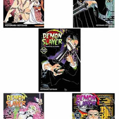 5 Book Set Demon Slayer Manga Collection (Volumes 11-15, Paperback English)