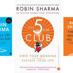 3 Books Set Collection The monk who sold Ferrari + The 5 AM Club + Who will cry when you die